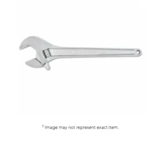 CRESENT AC224BK Adjustable Chrome Wrench, 24 in OAL, 2-7/16 in Opening, Chrome Plated, Tapered Handle