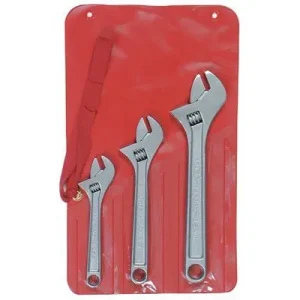 Crescent AC3 Three-Piece Adjustable Wrench Set, 6 in, 8 in, 10 in Lengths, Chrome (1 Set)