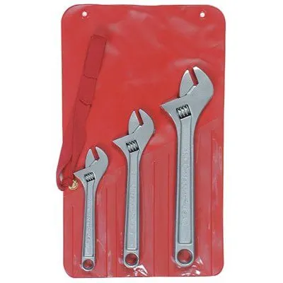 Crescent AC3 Three-Piece Adjustable Wrench Set, 6 in, 8 in, 10 in Lengths, Chrome (1 Set)