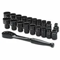 Crescent CX6PT20 20 Piece X6 Pass-Thru Socket Sets, 3/8 in (1 EA)