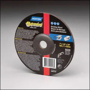 Norton Gemini Type 27, Pick Your Size, 1/4″ Thick, 7/8 Hole Grinding Wheels Pkg 25