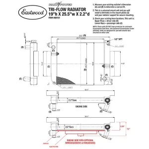 Maxx Power Chevy Style Tri Flow Aluminum Radiator 26 Inch