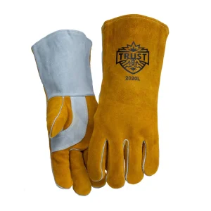TRUST 2020L PREMIUM STICK GLOVE, LARGE SIDE SPLIT COWHIDE, FOAM LINED, 6/PACK