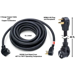 Eastwood 40 Foot Welder 220 Volt 6-50 NEMA Plug Extension Cord