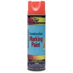 Aervoe 88193002476 Construction Marking Paints, 20 oz Aerosol can, Fluorescent Orange (12 Cans)