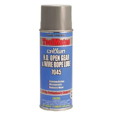 Crown 7045 Heavy Duty Open Gear & Wire Rope Lubes, 12 oz, Aerosol Can (12 Cans)