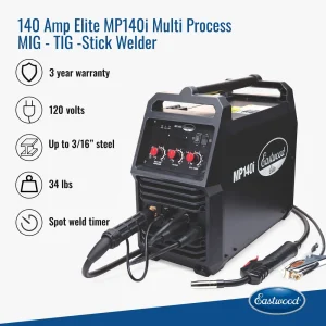 Eastwood 140 Amp Elite MP140i Multi Process Welder MIG – TIG -Stick