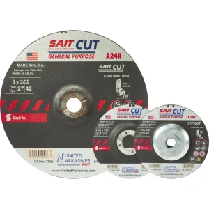 SAIT 22010 A24R General Purpose Cutting Wheels 4″ x 1/8″ x 3/8″, 25-Pack