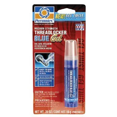 Permatex 24010 Medium Strength Blue Threadlockers, 10mL, 1 in Thread, Blue (6 EA)