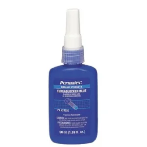 Permatex 24250 Medium Strength Blue Threadlockers, 50 mL, 3/4 in Thread, Blue (1 Bottle)
