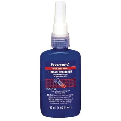 Permatex 27150 High Strength Red Threadlockers, 50 mL, 1 in Thread, Red (1 Tube)