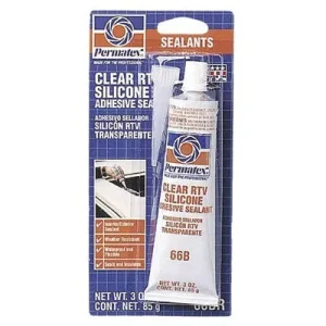 Permatex 80050 Clear RTV Silicone Adhesive Sealants, 3 oz Tube, Clear (12 Tubes)