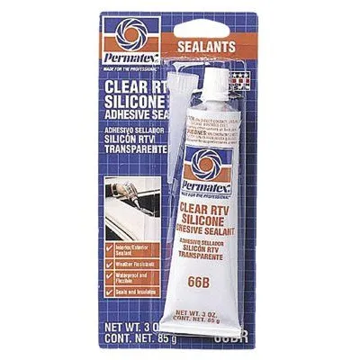 Permatex 80050 Clear RTV Silicone Adhesive Sealants, 3 oz Tube, Clear (12 Tubes)