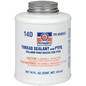 Permatex 80633 Thread Sealants w/ PTFE, 16 oz Can, White (1 Can)