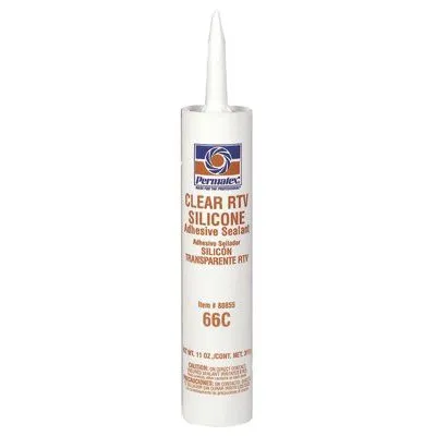 Permatex 80855 Clear RTV Silicone Adhesive Sealants, 11 oz Cartridge, Clear (1 Cartridge)