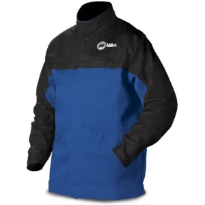Miller Welding Jacket Size L – INDURA Cotton w/Leather Sleeves 231082