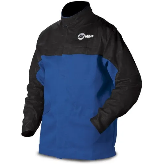 Miller Welding Jacket Size XL – INDURA Cotton w/Leather Sleeves 231083