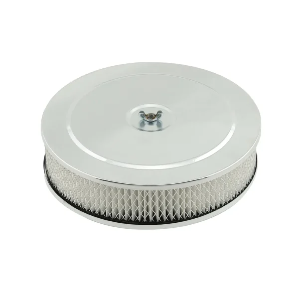 Mr. Gasket Air Cleaner – 9 Inch Diameter x 2.75 Inch Tall – Chrome 1487