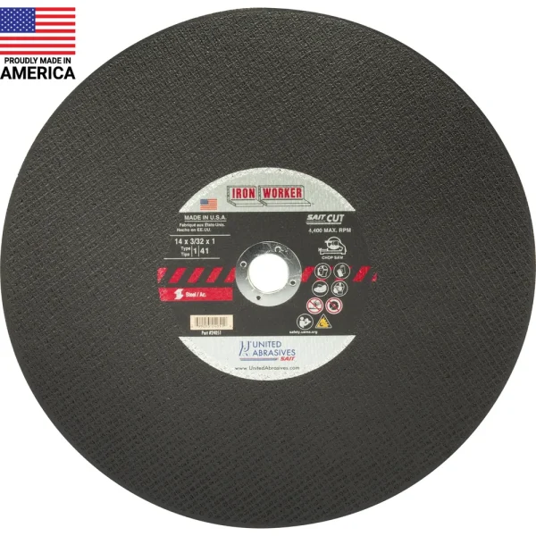 SAIT 24051 Iron Worker™ General Purpose Chop Saw Wheels 14″ x 3/32″ x 1″, 10 Pack