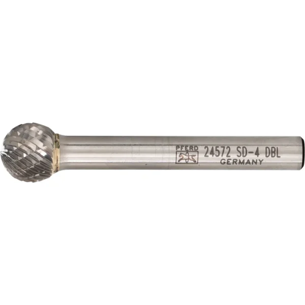 PFERD 24572 Carbide Bur SD-4 Ball Shape Double Cut 7/16″ x 3/8″ x 1/4″ Shank