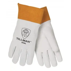 Tillman 25A 2″ Cuff Lightweight Pearl Deerskin Split Leather TIG Welding Gloves (1 Pair)