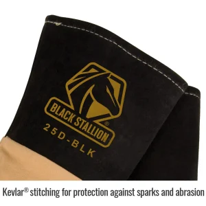 Black Stallion 25DM-BLK Premium Deerskin TIG Glove, MEDIUM