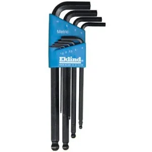 Eklind Tool 13609 9 Piece Black Oxide Long Series Ball-Hex-L Key Metric Size Set (1 Set)