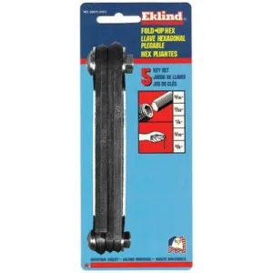 Eklind Tool 20511 5-Key Inch Fold-Up Hex Tip Key Set (1 Set)