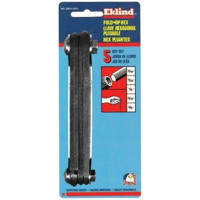 Eklind Tool 20511 5-Key Inch Fold-Up Hex Tip Key Set (1 Set)