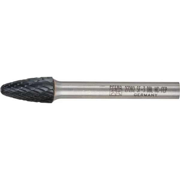 PFERD 27282 HICOAT® Carbide Bur SF-3 Tree Shape Double Cut 3/8″ x 3/4″ x 1/4″ Shank