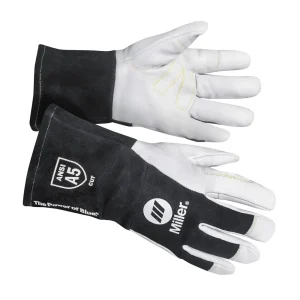 MILLER 290413 MIG GLOVES, BLACK/WHITE, CUT-RESISTANT, MEDIUM