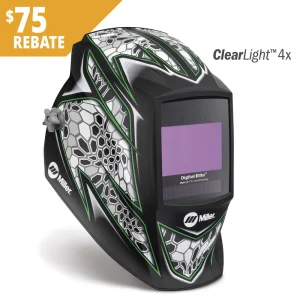 MILLER 296773 DIGITAL ELITE HELMET CLEARLIGHT 4X, RAPTOR