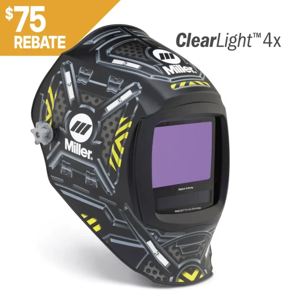 MILLER 296779 DIGITAL INFINITY HELMET CLEARLIGHT 4X, BLACK OPS