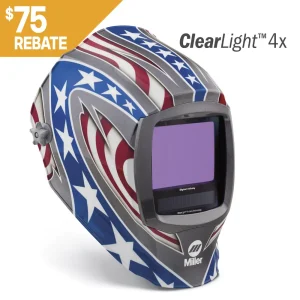 MILLER 296780 DIGITAL INFINITY HELMET CLEARLIGHT 4X, STARS STRIPES