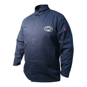 Flame Resistant Cotton Welding Jacket in Navy Blue