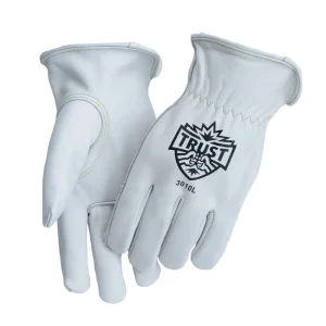 TRUST 3010XL ELASTIC WRIST DRIVER GLOVES X-LARGE PREMIUM TOP GRAIN COWHIDE, 6/PACK