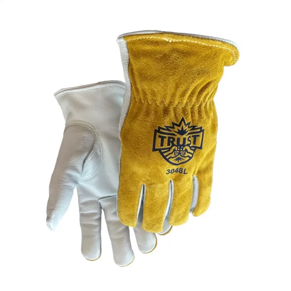 TRUST 3048L KEVLAR® SEWN DRIVER GLOVES LARGE, SELECT TOP GRAIN/SPLIT COWHIDE, 6/PACK