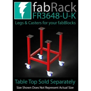 CertiFlat FR3648-U-K 36 Inch X 48 Inch fabRack Leg Kit with Casters for fabBlocks