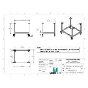 Certiflat 36 InchX42 Inch FabRack for FabBlock