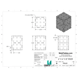 CertiFlat 6 Inchx6 Inchx8 Inch Riser Block