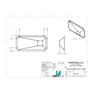Slag Bed for CertiFlat 24 InchX48 Inch Plasma Table