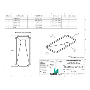 Slag Bed for CertiFlat 24 InchX48 Inch Plasma Table