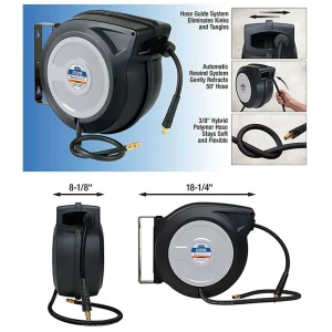 Eastwood 50ft Retractable Air Hose Reel with Hybrid Flex Polymer Hose