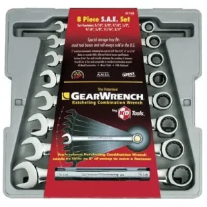 GearWrench 9308D 8-Piece Combination Ratcheting Wrench Sets, Inch (1 EA)