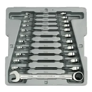 GearWrench 9412 12 Piece Combination Ratcheting Wrench Sets, Metric (1 Set)