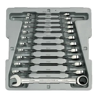 GearWrench 9412 12 Piece Combination Ratcheting Wrench Sets, Metric (1 Set)