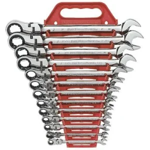 GearWrench 9702D 13-Piece Flexible Combination Ratcheting Wrench Set, Inch (1 Set)
