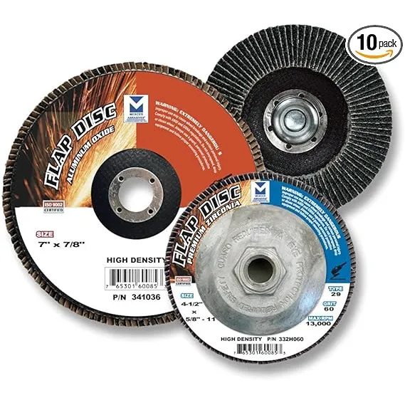 Mercer Abrasives 332040 4-1/2″ x 7/8″ Type 29 Zirconia High Density Flap Discs, 10/BOX