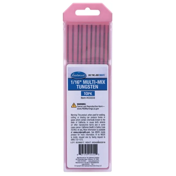 Eastwood 1/16 Inch Multi-Mix Tungsten 10 Pack – TEMM-116-10T