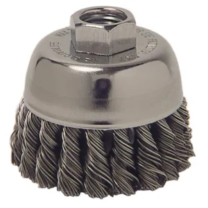 Weiler Wolverine Cup Brush – 3″ Steel Knot 36238